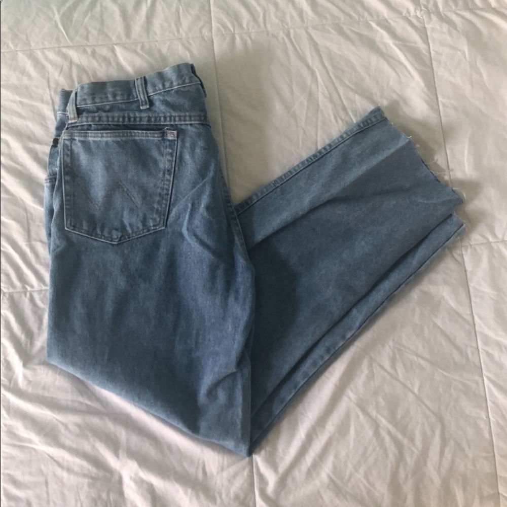 VINTAGE UPCYCLED WRANGLER JEANS WIDE LEG MOM JEANS